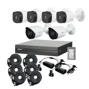 Kit 6 Cámaras de Seguridad Domo Dahua 2mpx 1080p disco duro 1tb