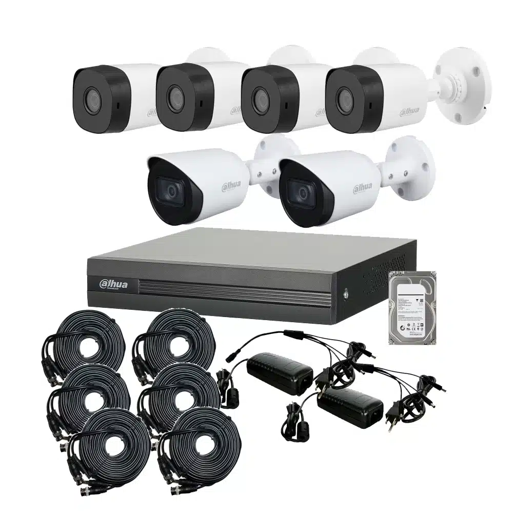 Kit 6 Cámaras de Seguridad Domo Dahua 2mpx 1080p disco duro 1tb