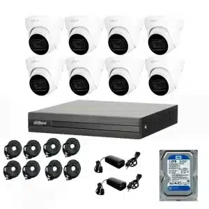Kit 8 Cámaras de Seguridad Domo Dahua 2mpx 1080p disco duro 4tb